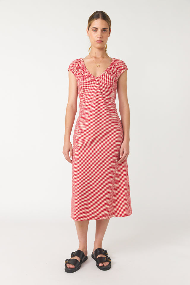 Mini check sun dress