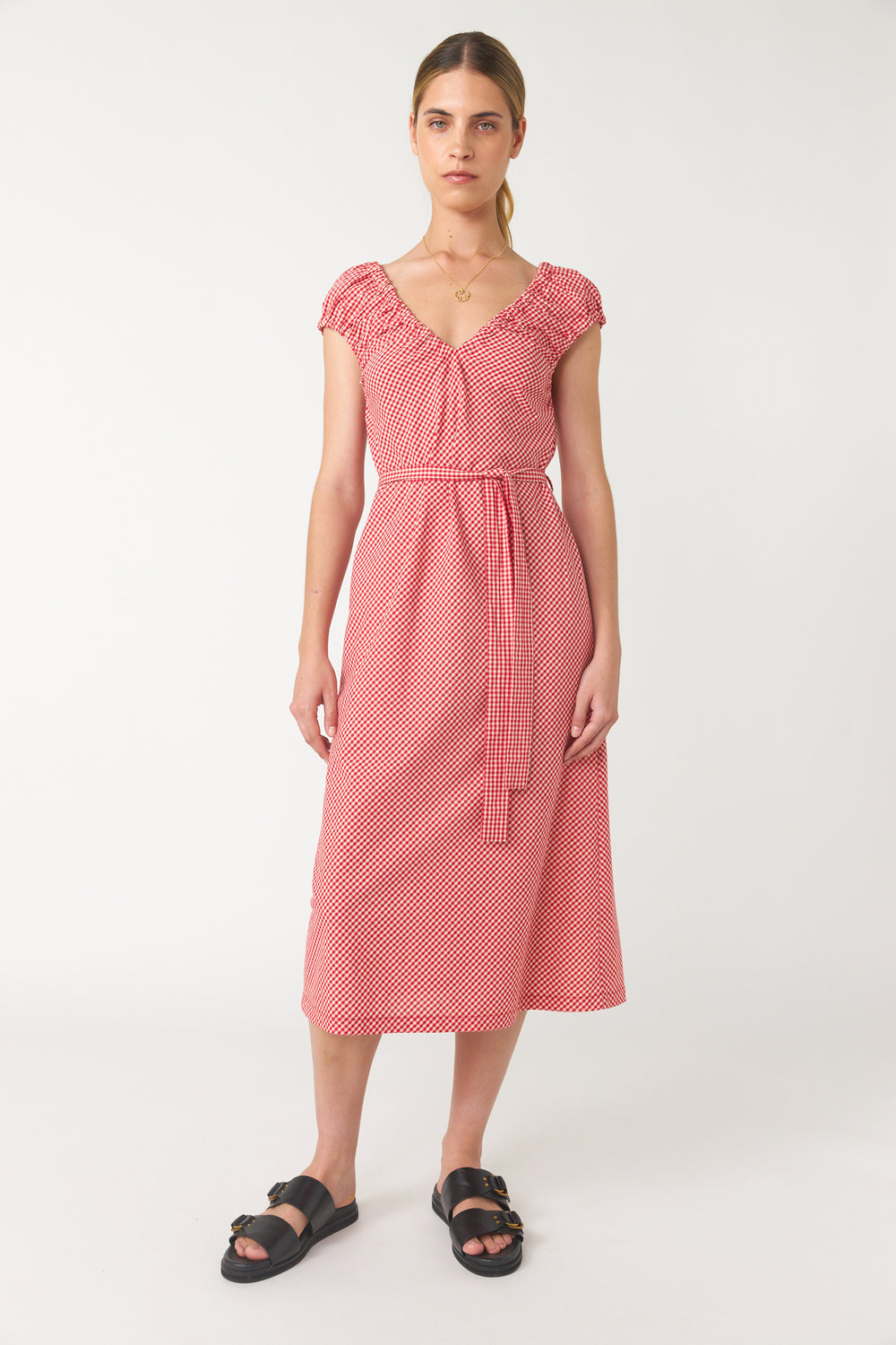 Mini check sun dress