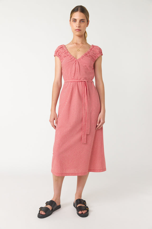 Mini check sun dress