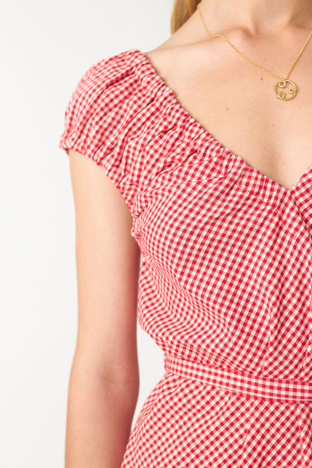 Mini check sun dress