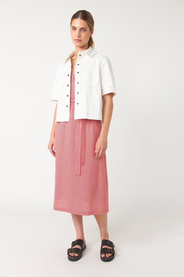 Mini check sun dress