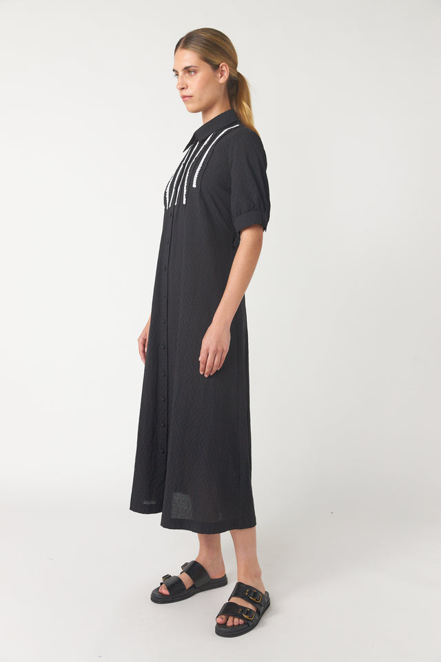 Pintucked shirt dress