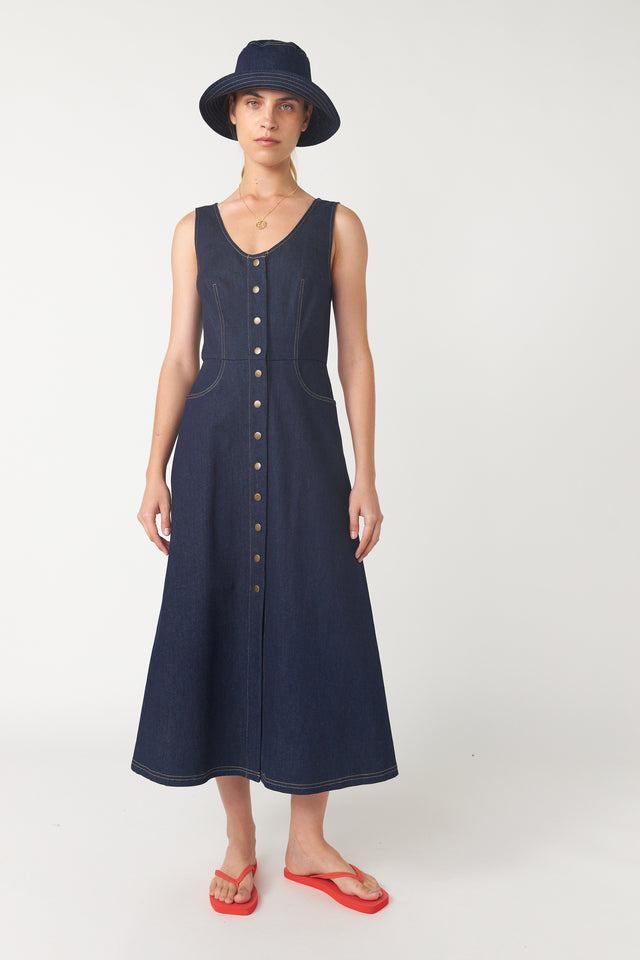 kate sylvester denim dress Sylvester Denim Short Sleeve Dress