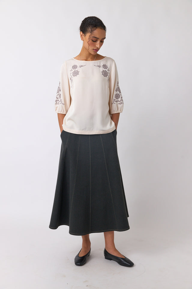 Denim circle skirt