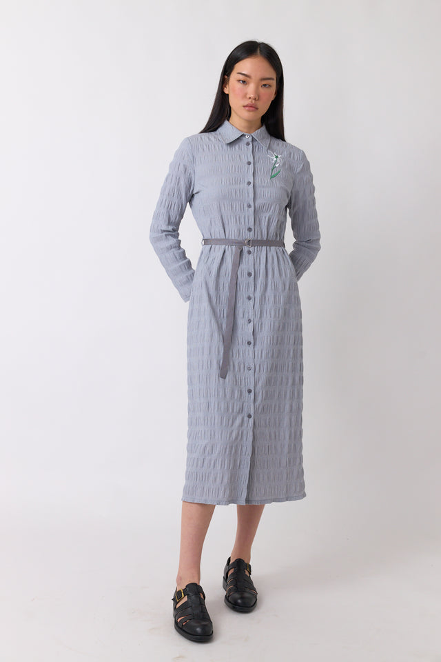 Petite check shirt dress