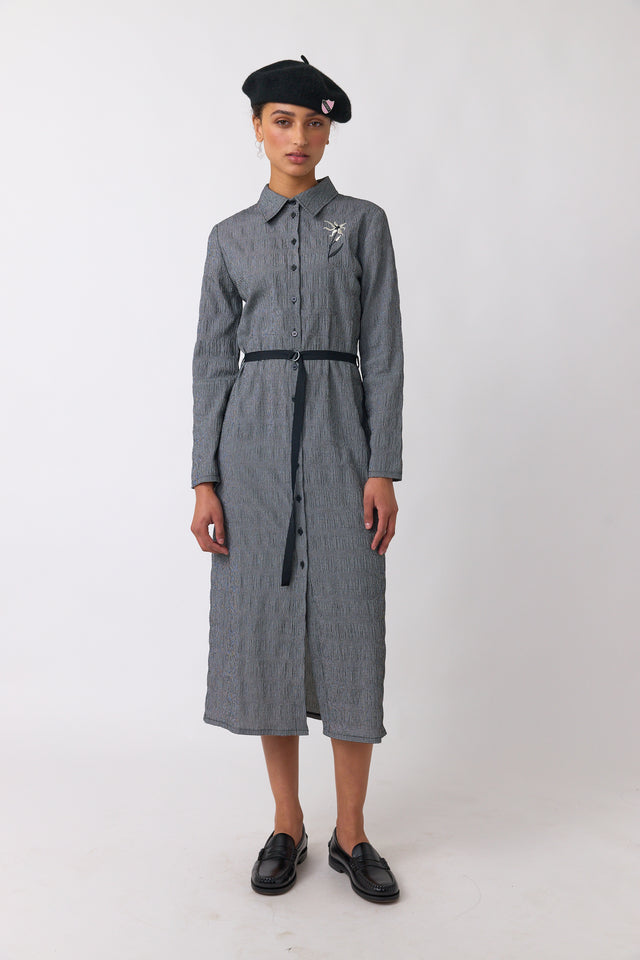 Petite check shirt dress