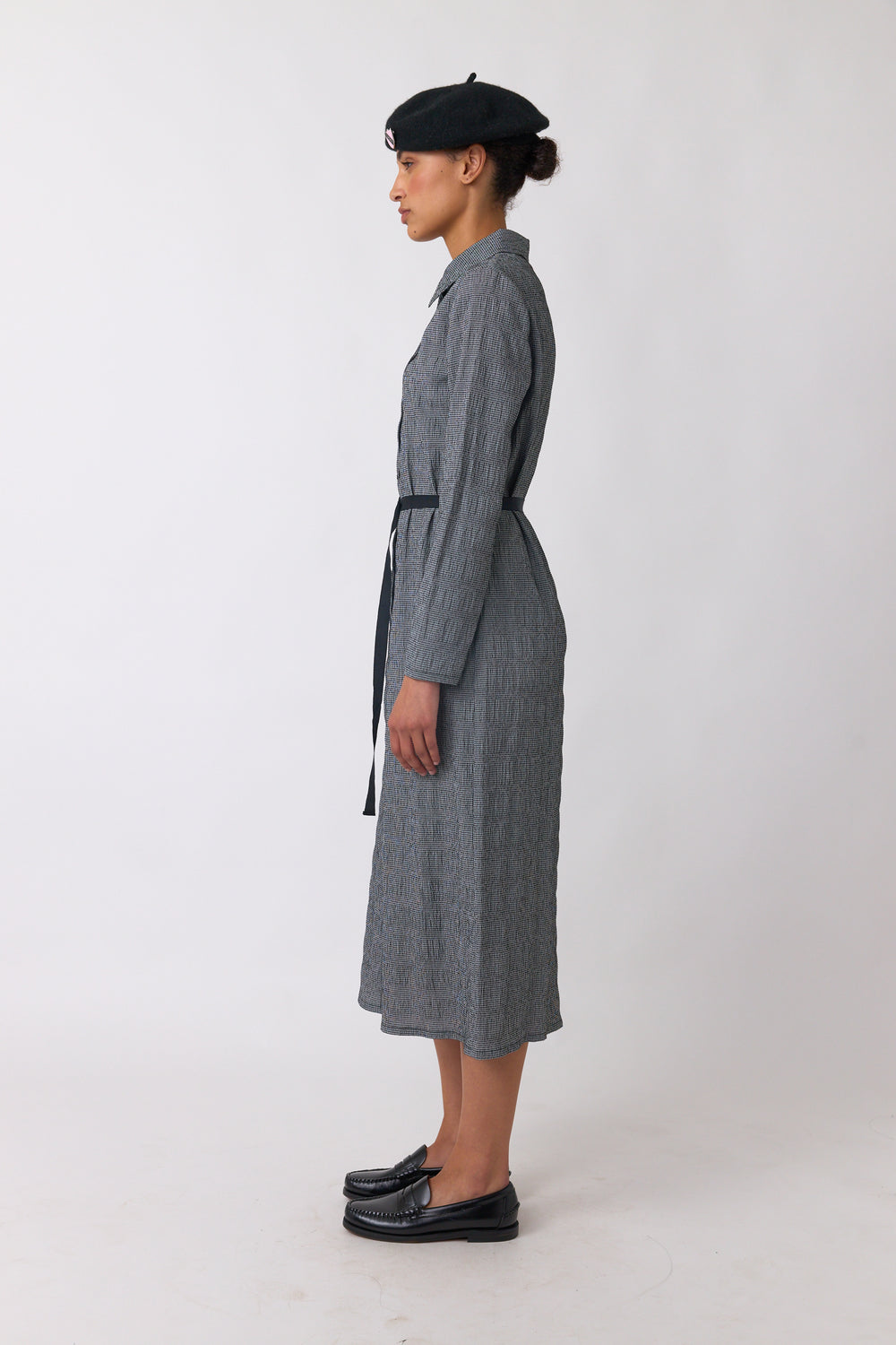 Petite check shirt dress