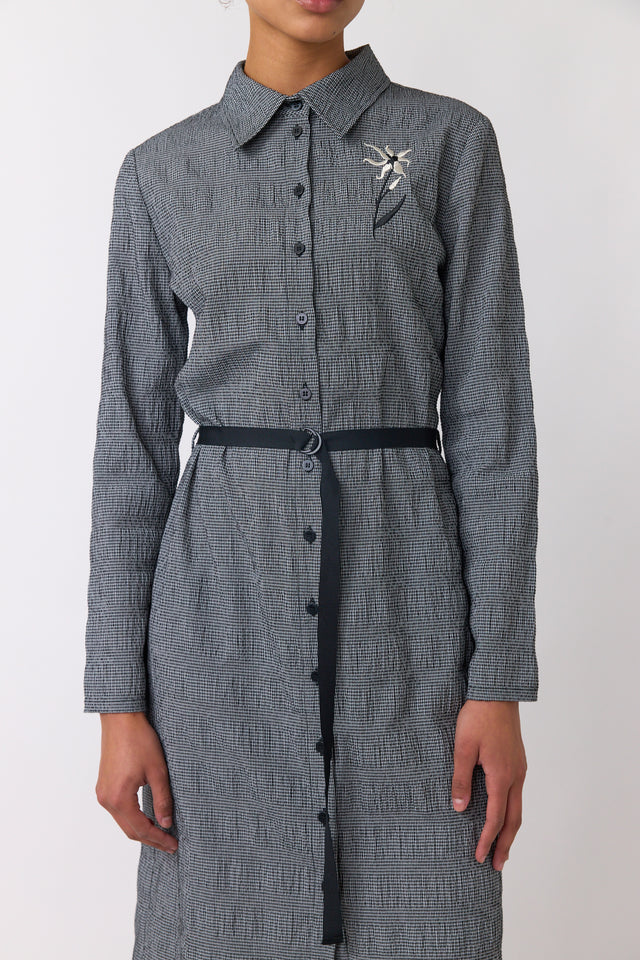 Petite check shirt dress