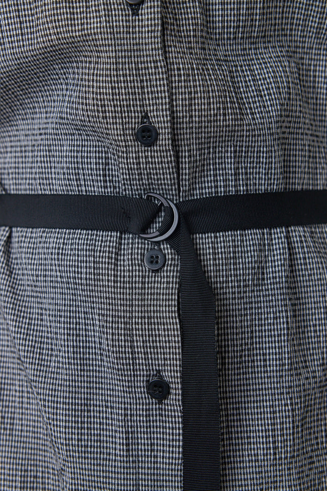 Petite check shirt dress