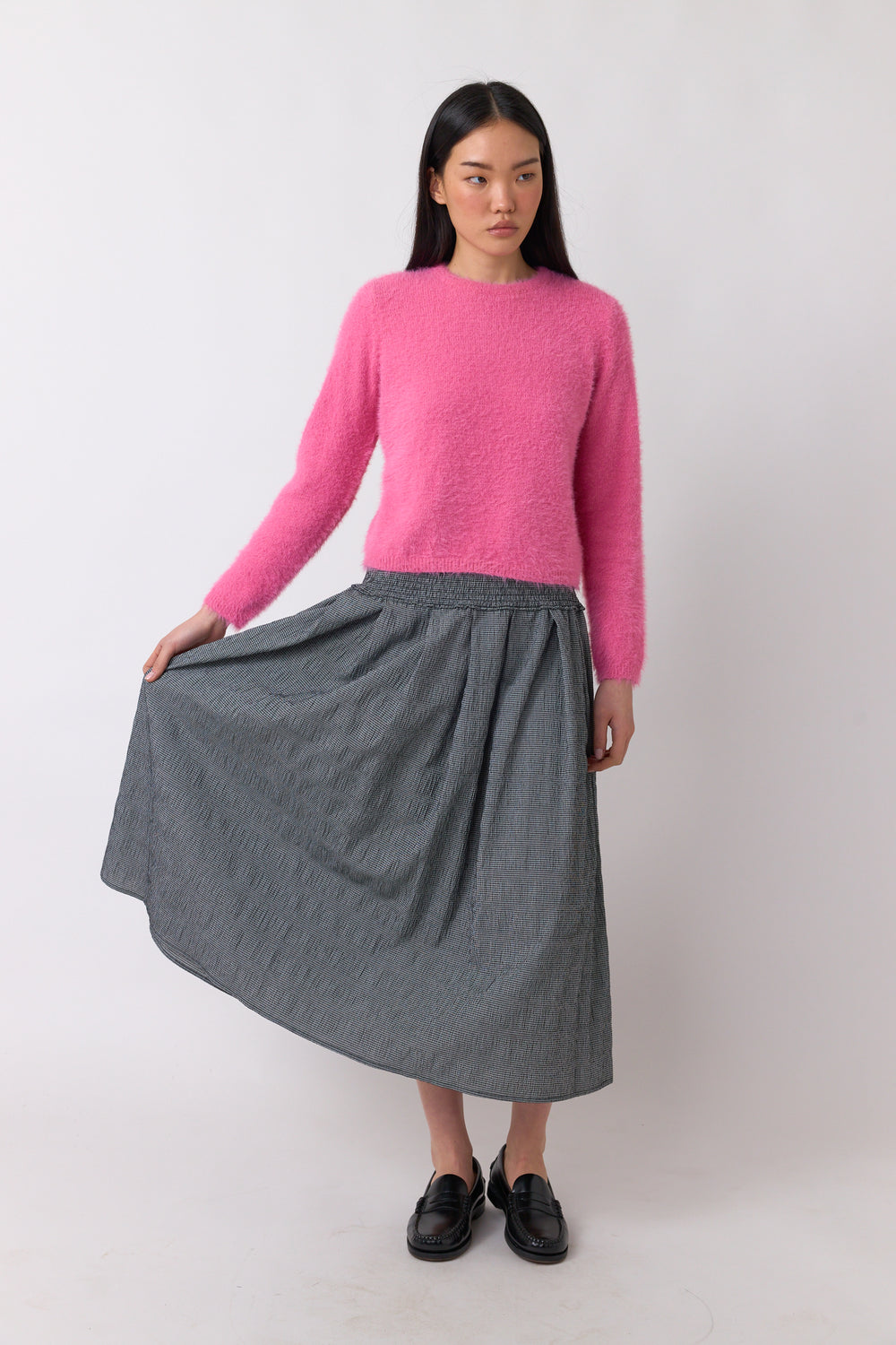 Petite check skirt