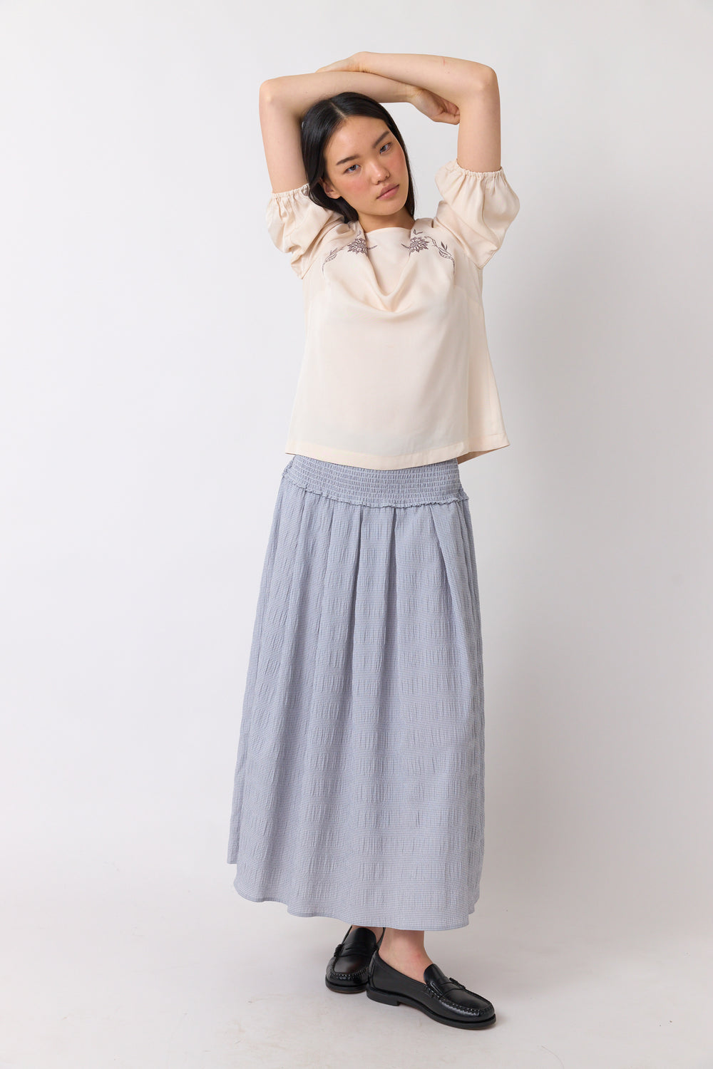 Petite check skirt