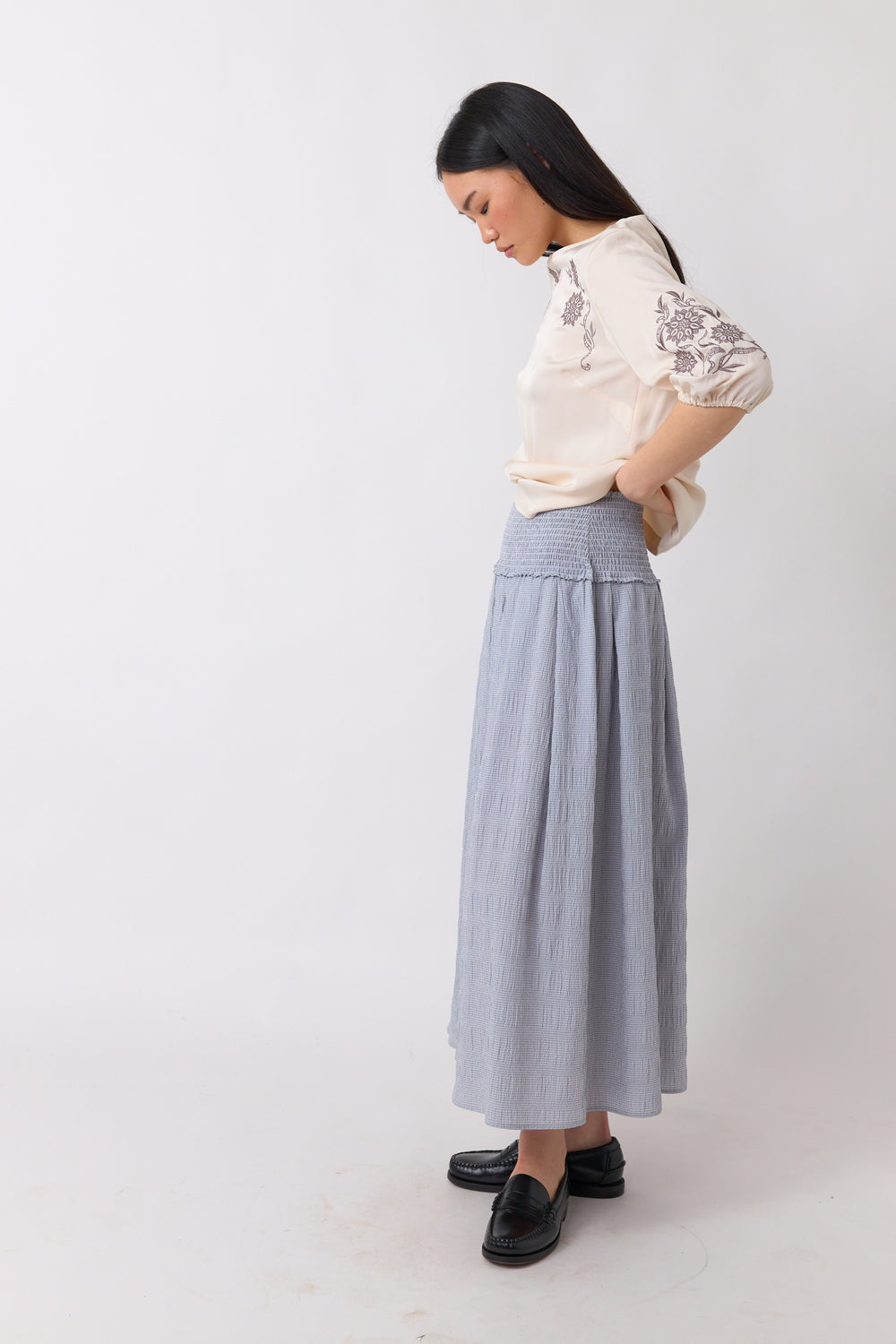 Petite check skirt