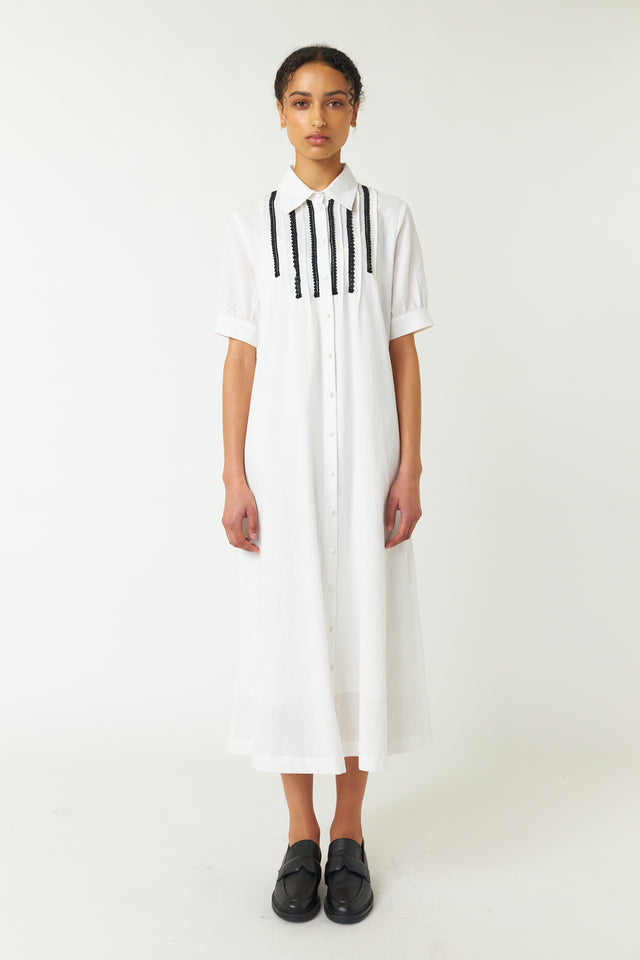 Pintucked shirt dress
