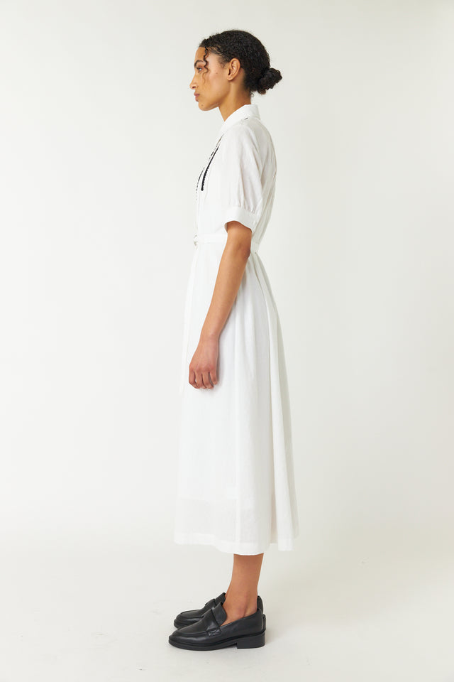 Pintucked shirt dress