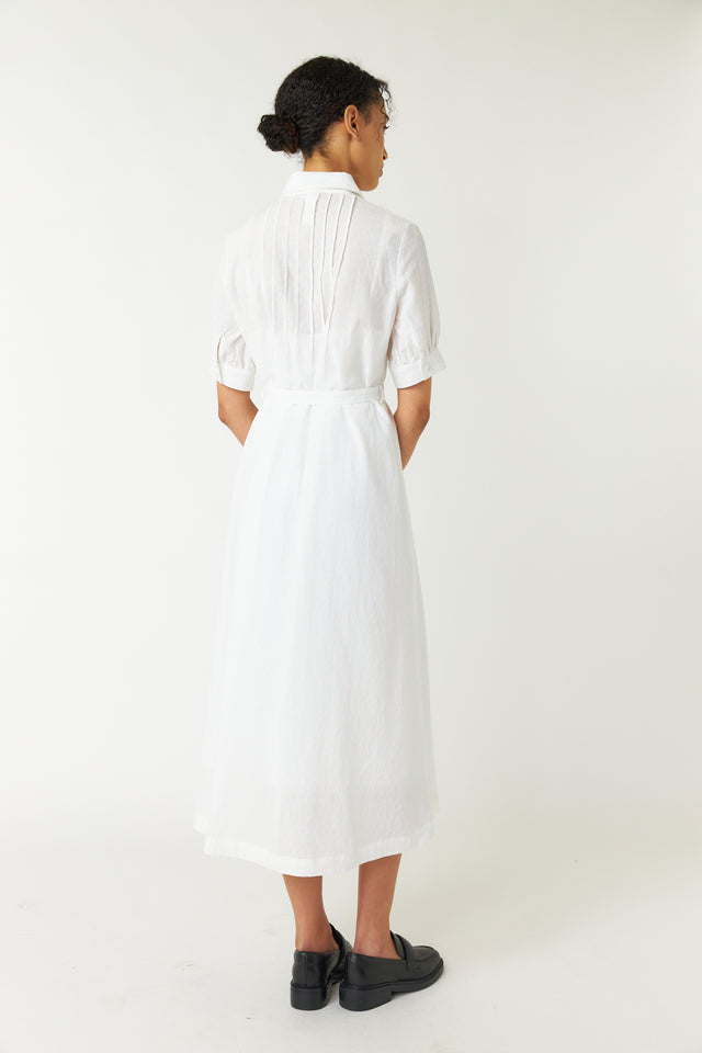 Pintucked shirt dress