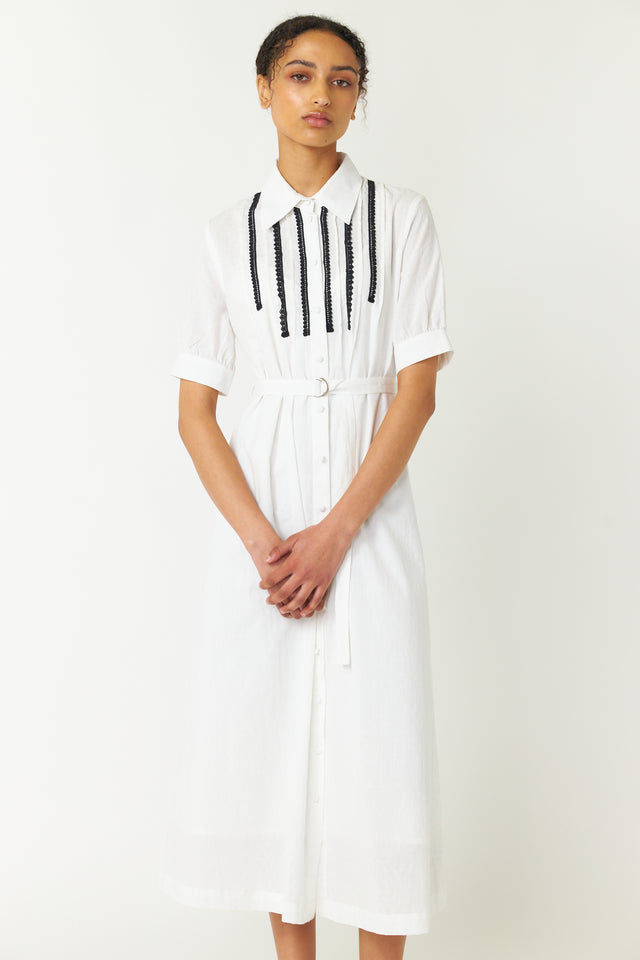 Pintucked shirt dress