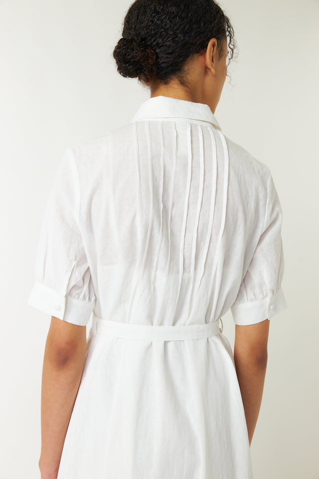 Pintucked shirt dress