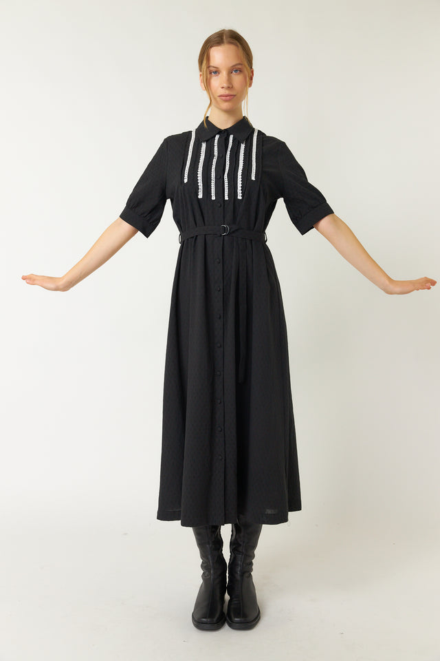 Pintucked shirt dress