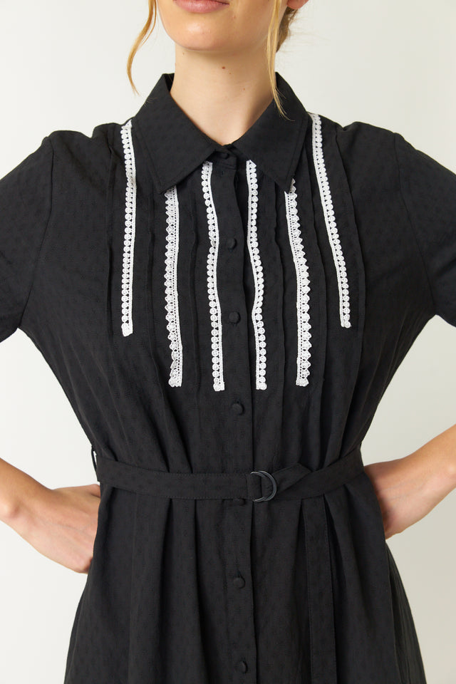 Pintucked shirt dress