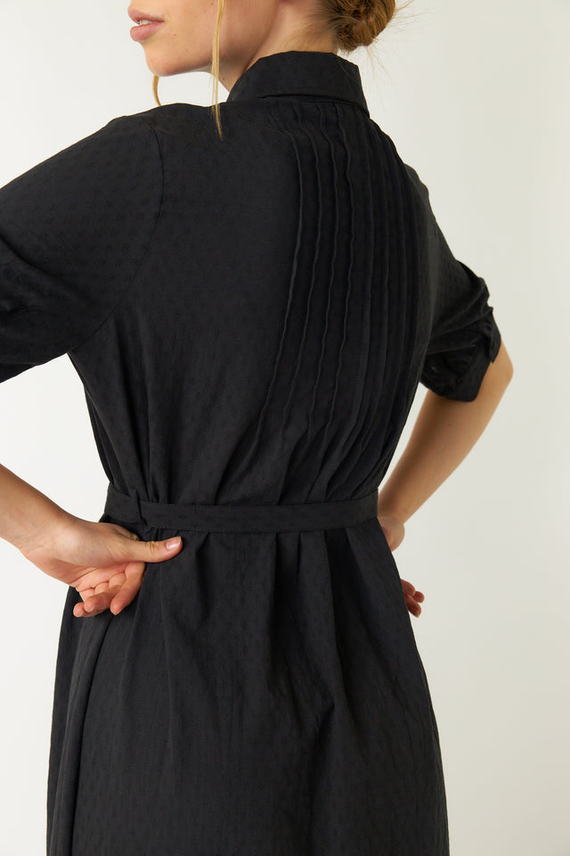 Pintucked shirt dress