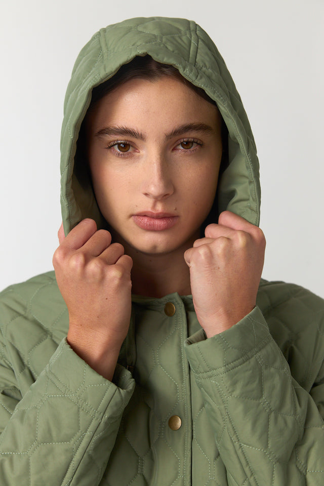 Quilted cropped parka