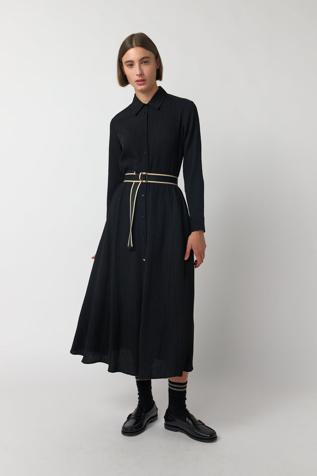 Crinkle shirt dress