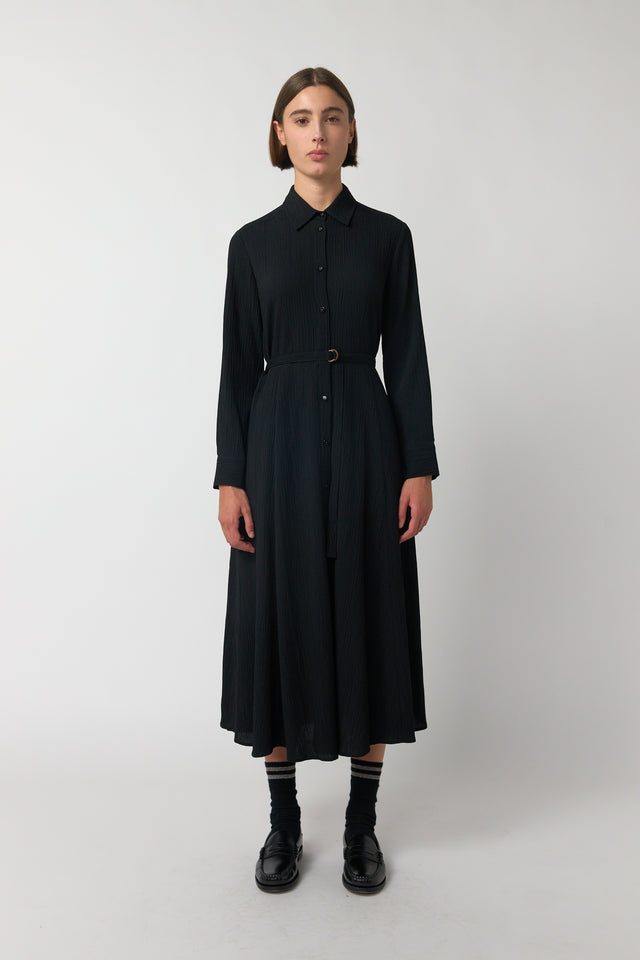 Crinkle shirt dress