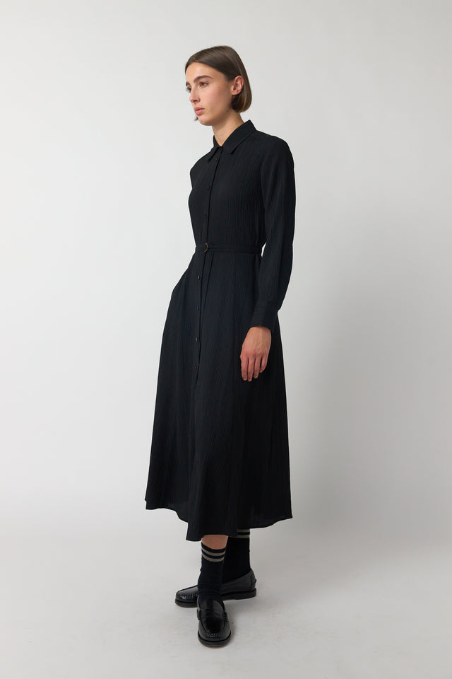 Crinkle shirt dress
