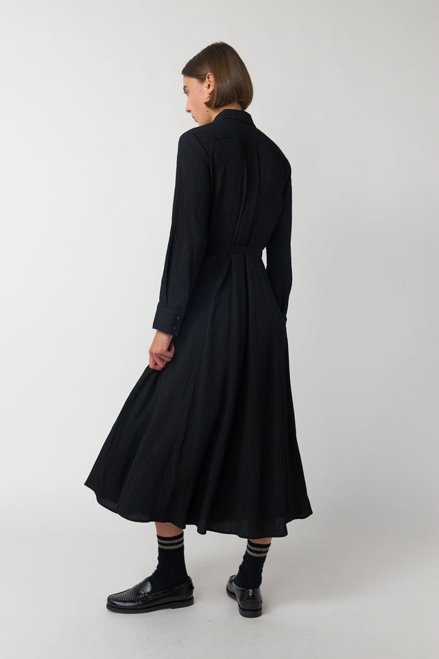 Crinkle shirt dress