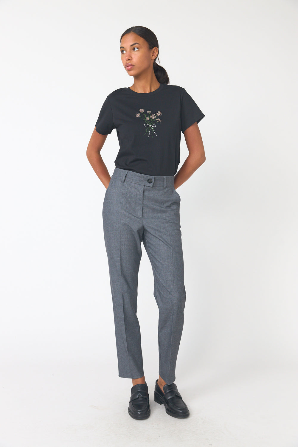 Twill cigarette pant