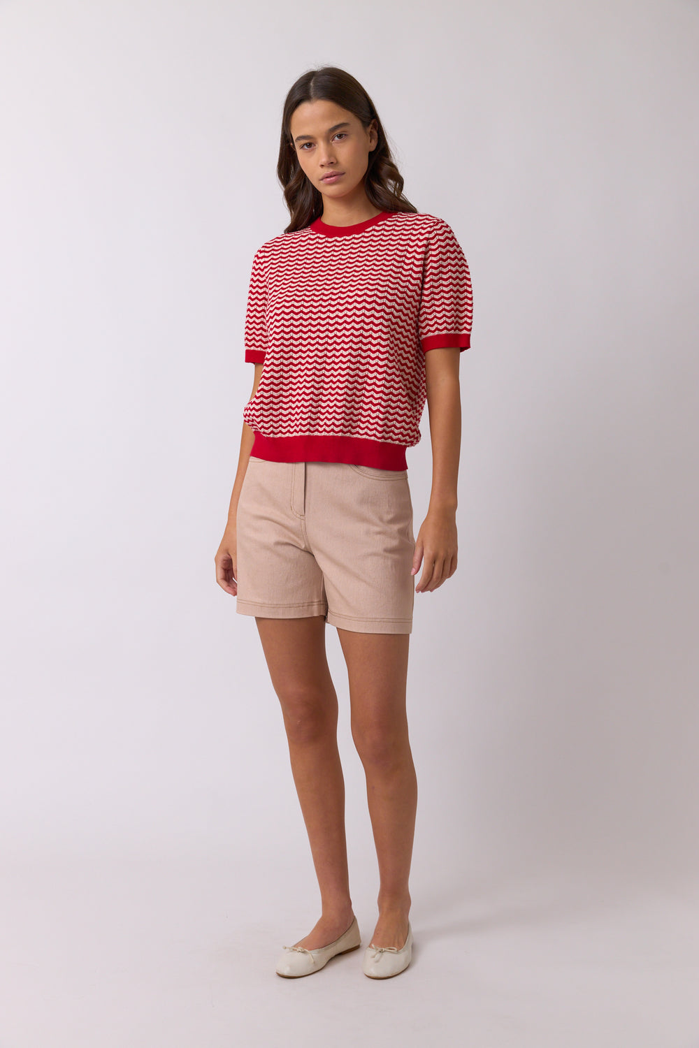 Scallop stripe top