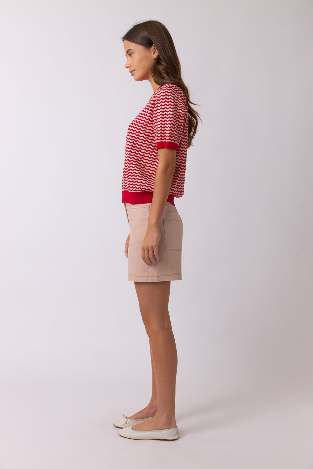 Scallop stripe top