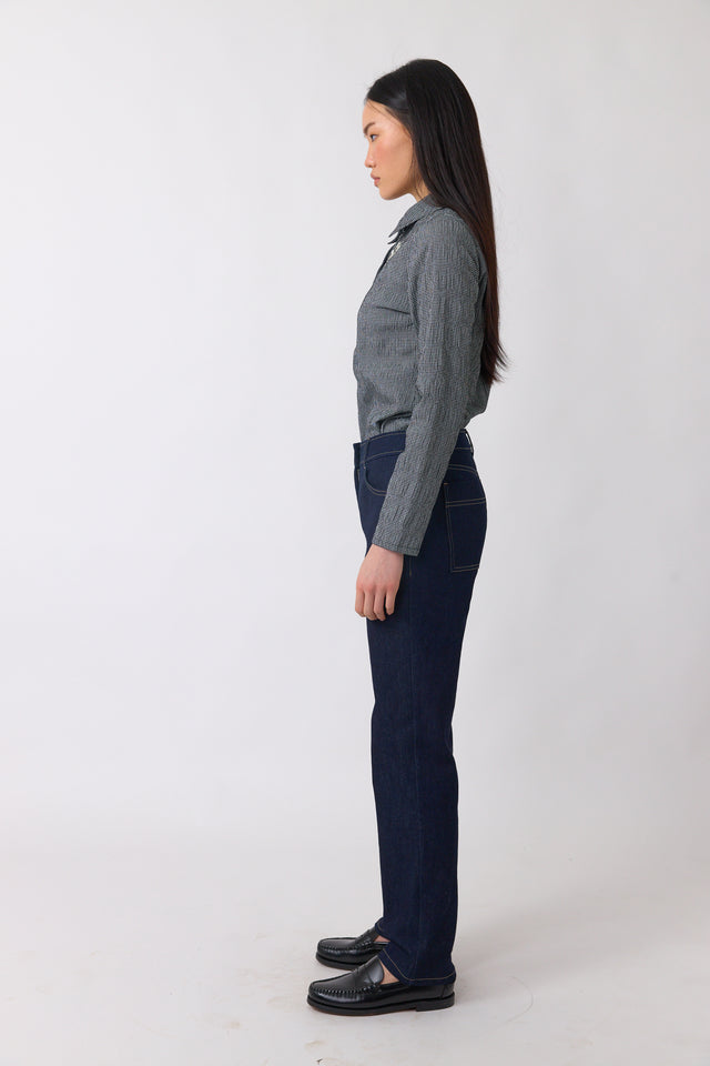 Denim slim leg trouser