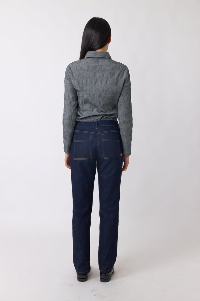 Denim slim leg trouser