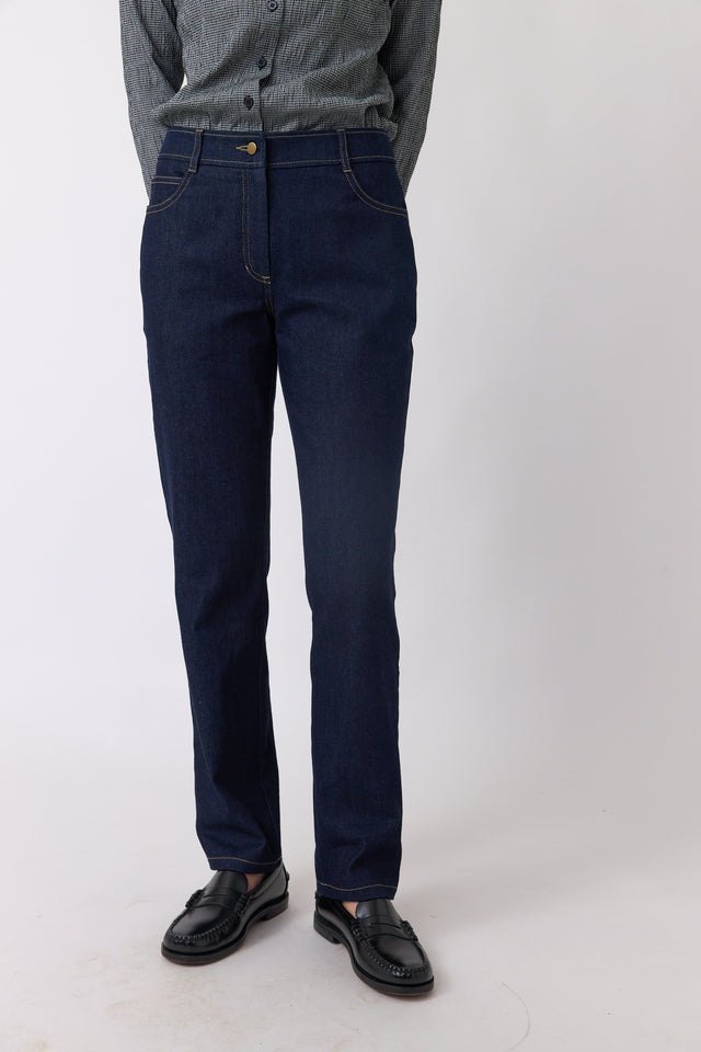 Denim slim leg trouser