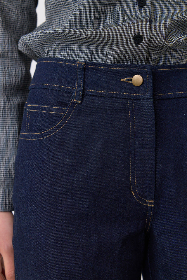Denim slim leg trouser