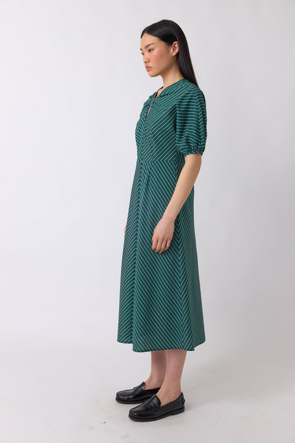 Spiral stripe dress