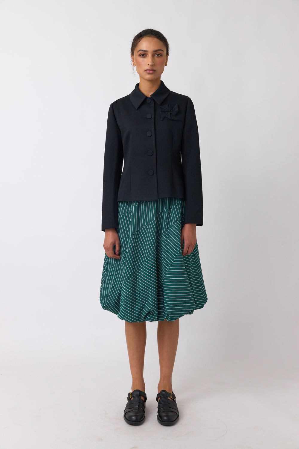 Spiral stripe skirt