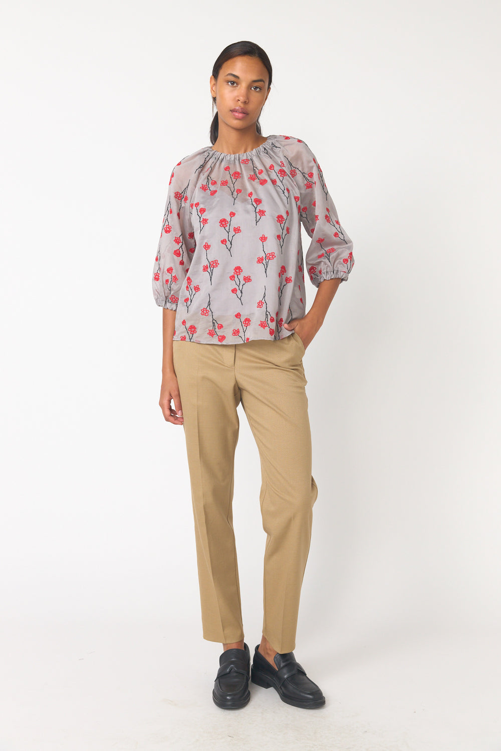 Twill cigarette pant