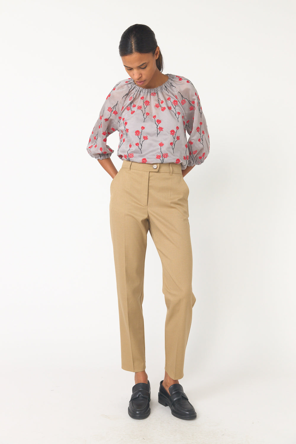 Twill cigarette pant