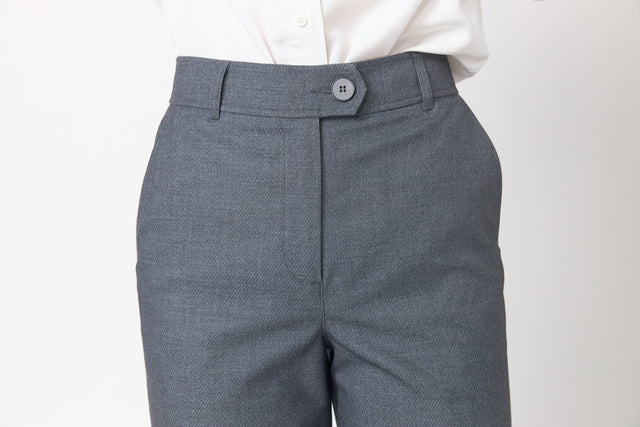 Twill wide leg trouser