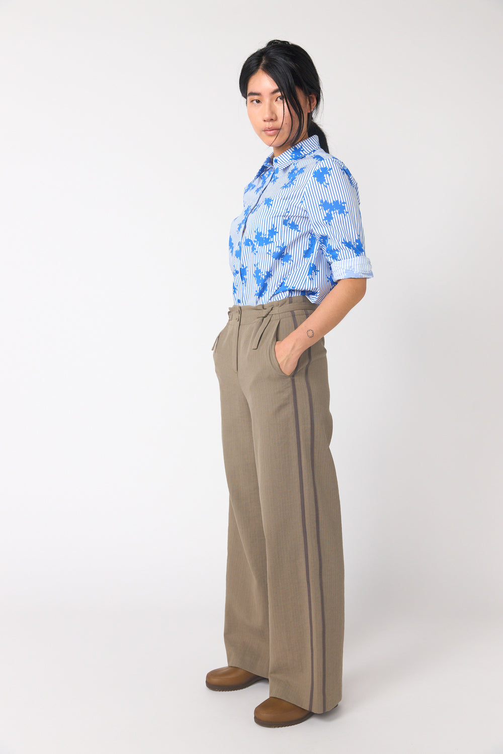 Twin striped trouser